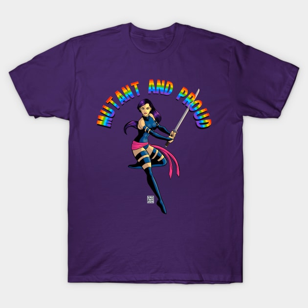 Psylocke Mutant And Proud T-Shirt by sergetowers80